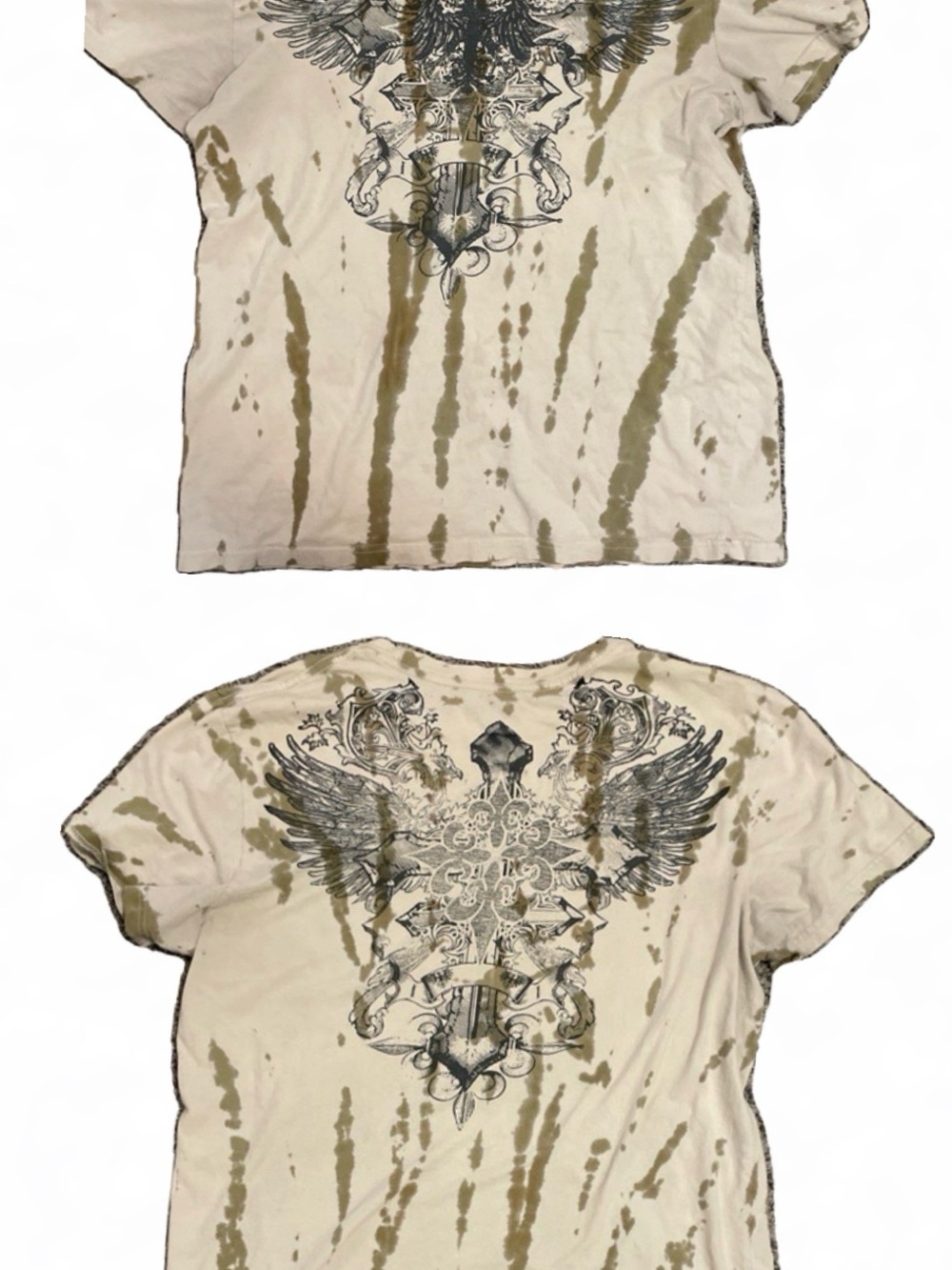 Men's Wing Crest Graphic Tee - Beige/Olive